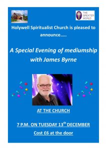 Special evening of Mediumship with James Byrne @ Holywell Spiritualist Church and Healing Sanctuary