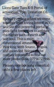 Lions Gate Portal of activation @ Holywell Spiritualist Church and Healing Sanctuary